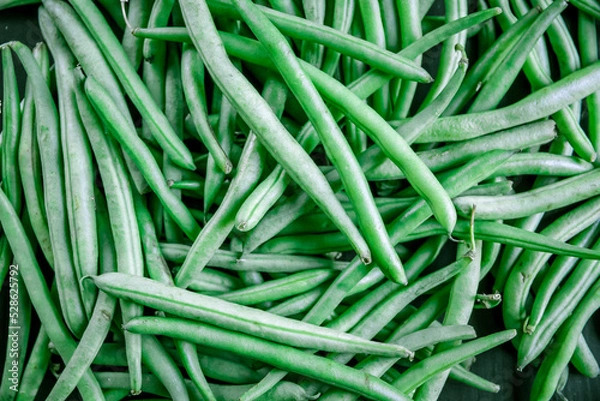 Fototapeta Green beans closeup view