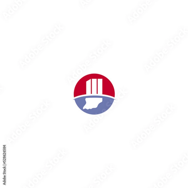 Fototapeta US Indiana Map Logo Vector