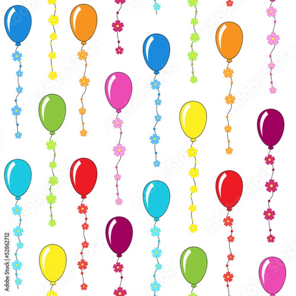 Fototapeta color balloon seamless pattern