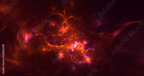 Fototapeta 3D rendering abstract multicolor technology fractal light background