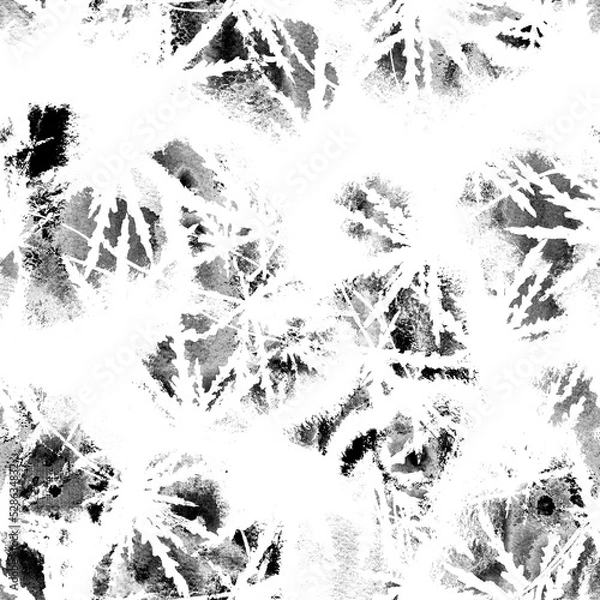 Fototapeta Cannabis leaves seamless Watercolor pattern