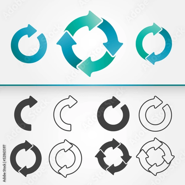 Obraz Set of Circular Arrows