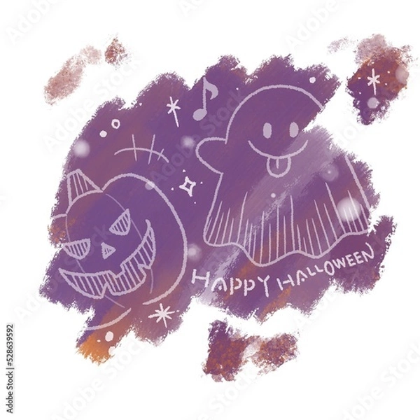 Obraz かわいいハロウィンイラスト紫