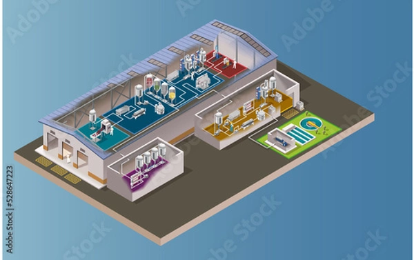 Obraz 3D isometric factory