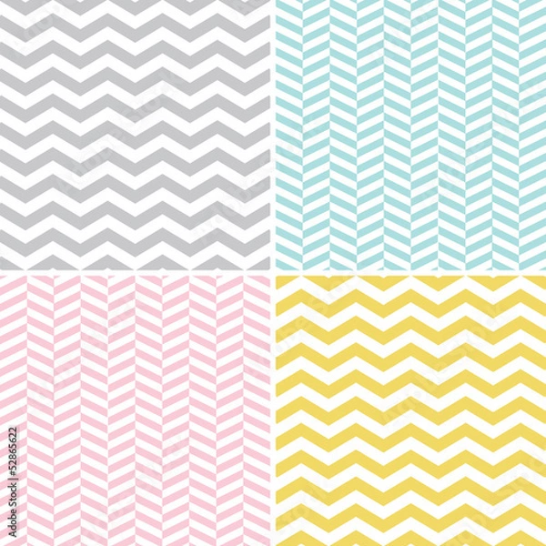 Obraz Set of zigzag (chevron) patterns
