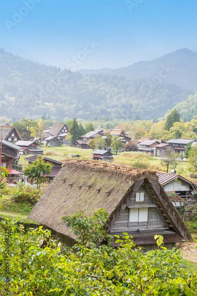 Obraz 白川郷　白川村　合掌集落　風景　世界遺産　