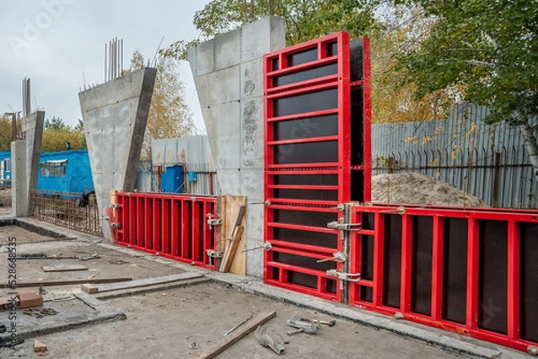 Obraz Wall formwork in residential construction.
