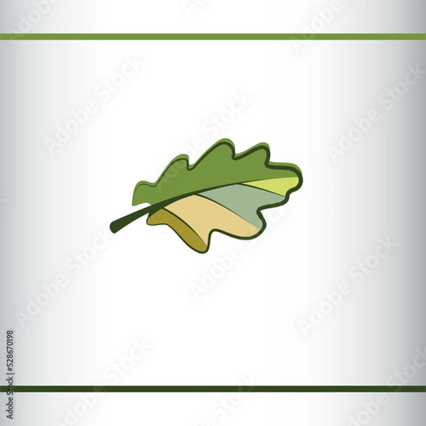 Fototapeta Leaf Shape And Landscape. Logo Design Vector Template.