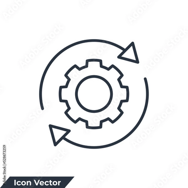 Obraz process management icon logo vector illustration. optimization symbol template for graphic and web design collection