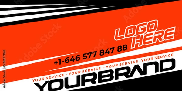 Fototapeta Van Wrap delivery design. Ready print wrap design for Van. easy editable