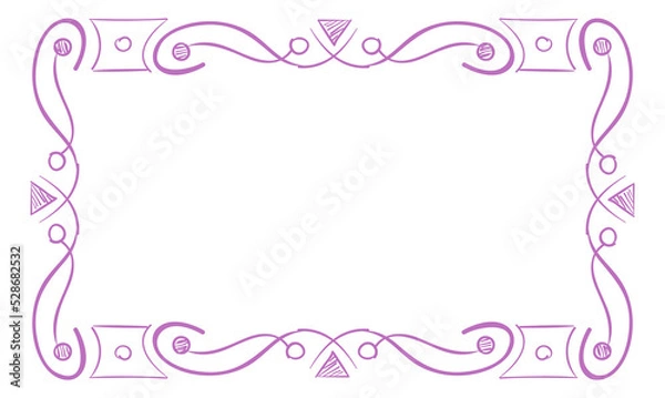 Fototapeta Decorative frame. Ornate blank border with corner ornament