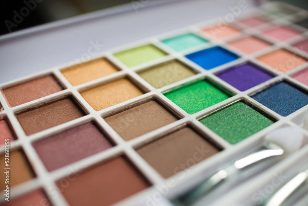 Fototapeta Macro shot of colorful make-up kit
