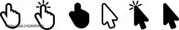 Obraz Computer mouse click cursor icons. Mouse click cursor vector illustration.