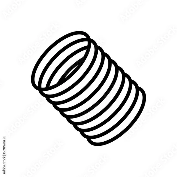 Obraz Corrugated Channel Pipe Icon. Simple vector sign isolated on white background.