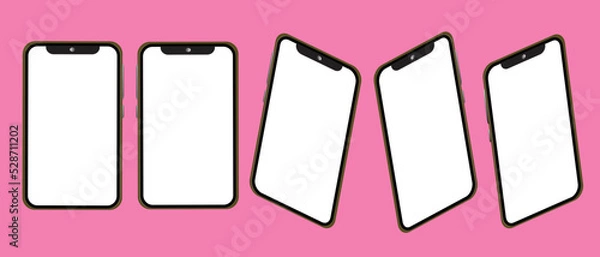 Fototapeta Smartphone vector for illustration or business or media, pink background.