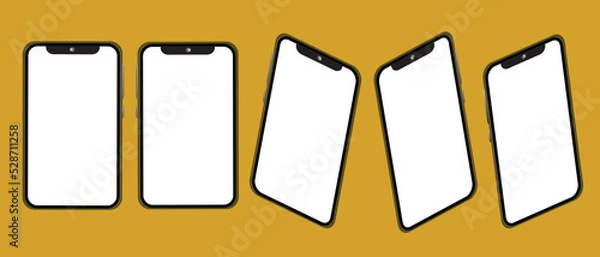 Fototapeta Smartphone vector for illustration or business or media, yellow background.