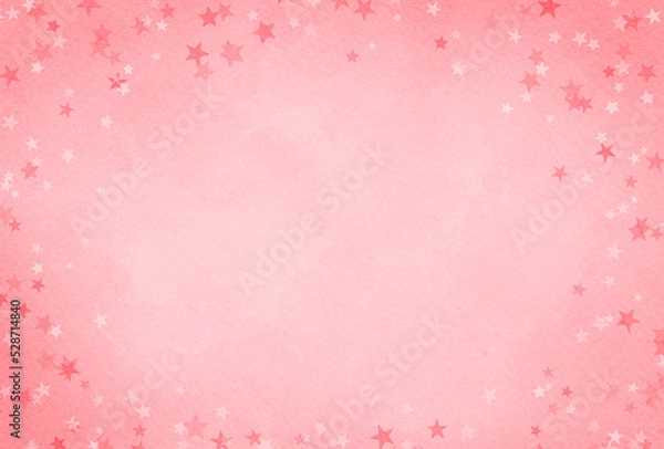 Fototapeta 背景素材_水彩テクスチャ_ピンク_星