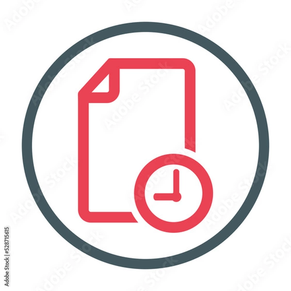 Fototapeta Clock, document, time management, watch icon