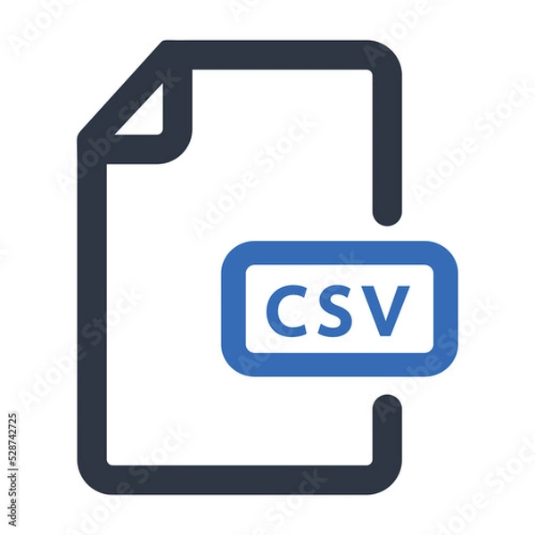 Fototapeta File document icon. Download CSV button.
