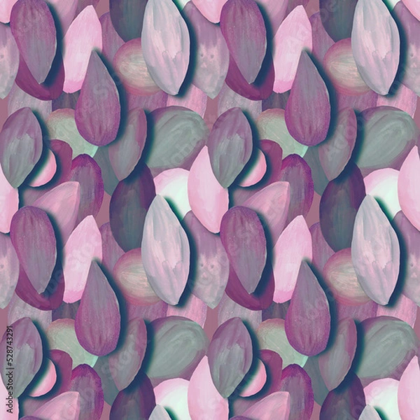 Fototapeta Abstract leaves seamless colorful pattern. Futuristic design light pink and grey textured background. Great for wrapping and digital paper design.