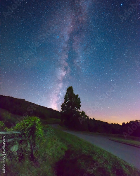Obraz The milky way shines over the Blue Ridge Parkway and Humpback Rocks