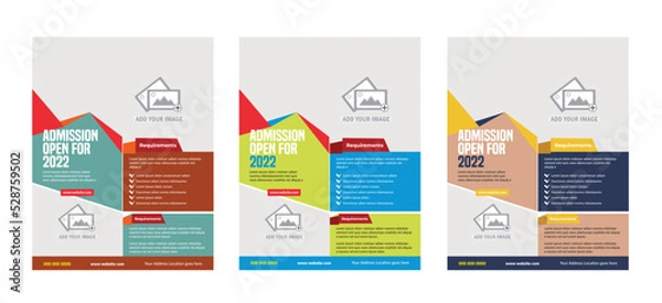Obraz School students admission flyer template design