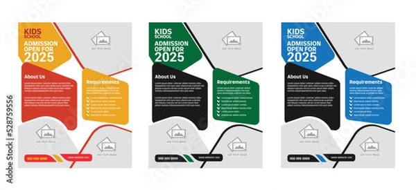 Obraz School students admission flyer template design