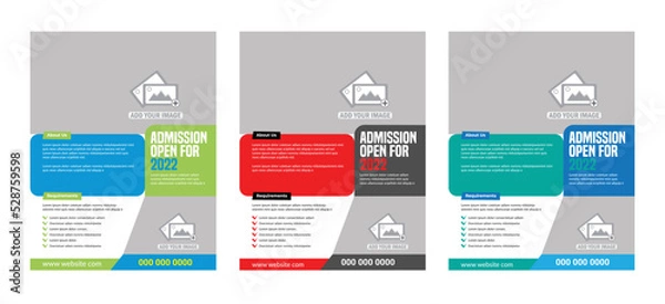 Obraz School students admission flyer template design