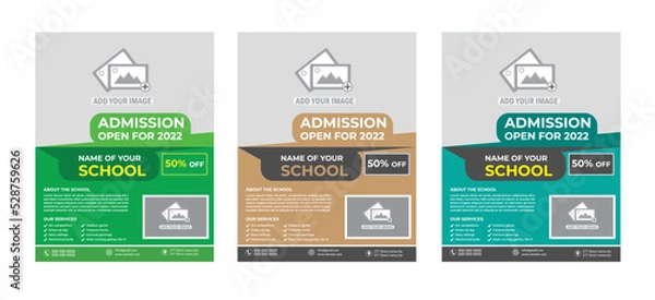 Obraz School students admission flyer template design