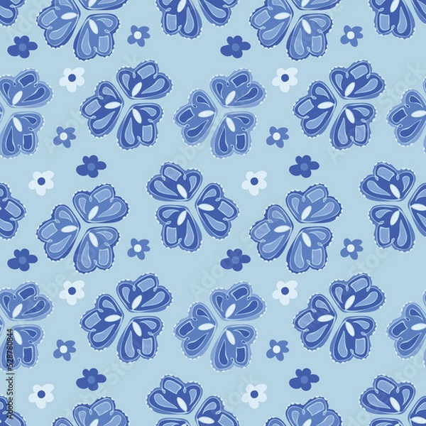 Obraz Vector seamless pattern with decorative flowers. Hand drawn design.