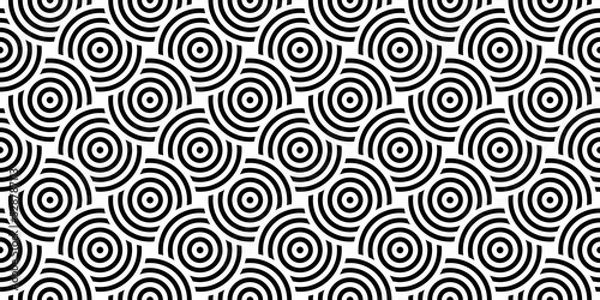 Obraz Vector seamless pattern with concentric circles. Geometric abstract background.