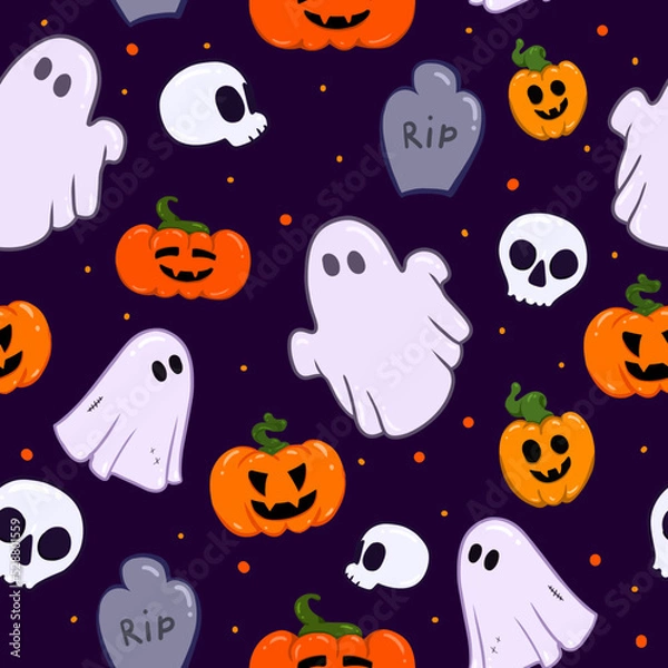 Obraz Pattern with Hallowen objects