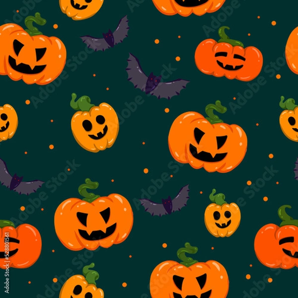 Obraz Pattern with Hallowen pumpkins