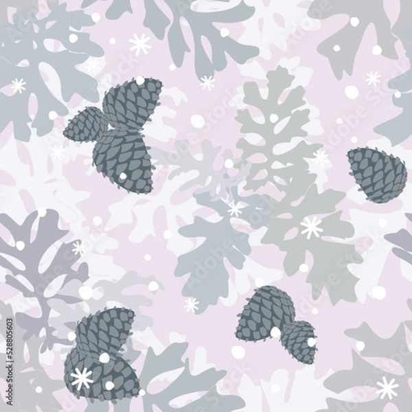 Obraz Christmas and Happy New Year seamless pattern. Vector design template.