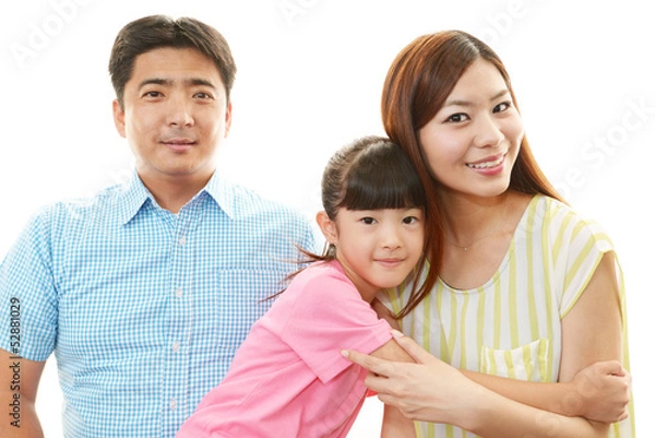 Fototapeta 笑顔の女の子と親