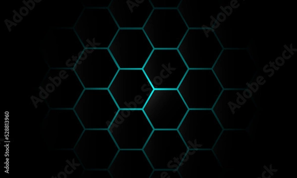 Fototapeta Hexagonal technology pattern mesh background