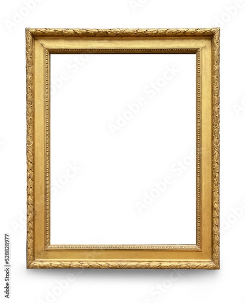 Fototapeta Golden rectangle frame for photo or painting in antique vintage style