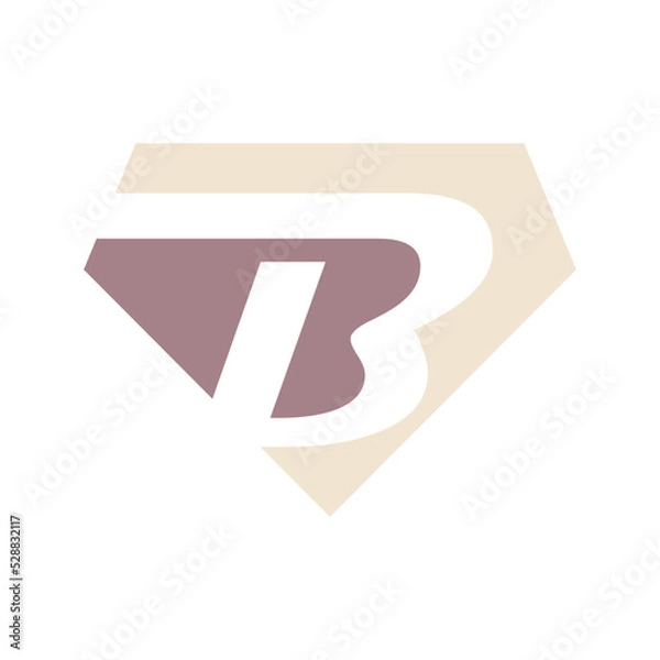Obraz Letter B diamond logo design simple modern, Fantastic vector template.
