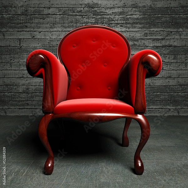 Obraz red silk  armchair