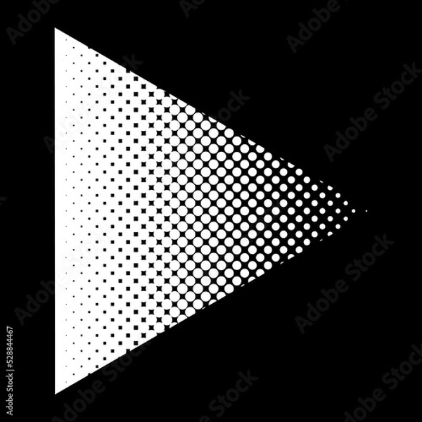 Fototapeta Halftone triangle Arrow in polka dots gradient