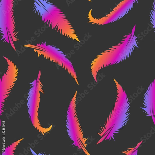 Fototapeta feathers gradient vector seamless pattern