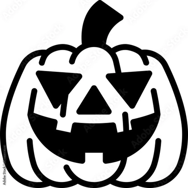 Obraz jack o lantern solid line icon