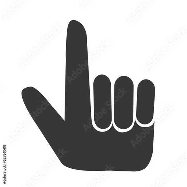 Obraz 人差し指　ポイント　ジェスチャー　シルエット