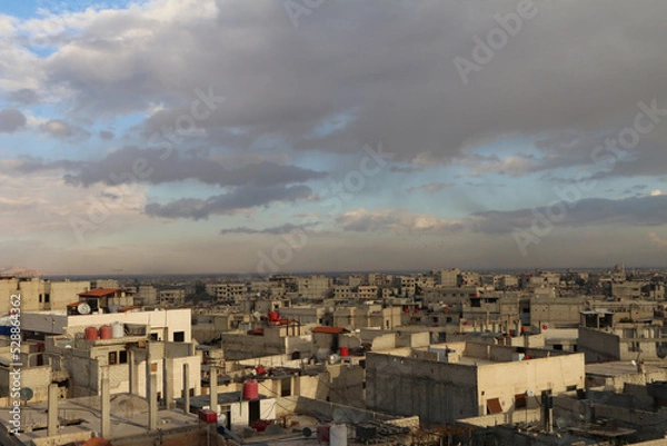 Fototapeta Smoke cloud from air raids