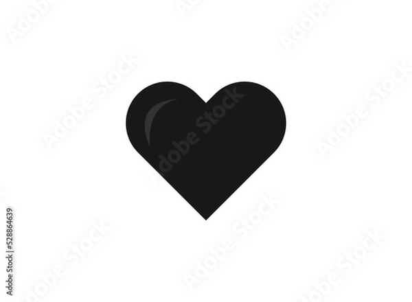 Fototapeta Heart Icon Vector. Perfect Love symbol. Valentine's Day sign, emblem isolated on white background with shadow, Flat style for graphic and web design.