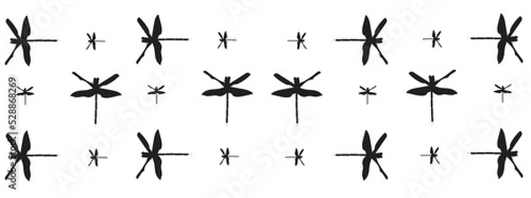Fototapeta Dragonfly vector image on a white background for illustration or wallpaper.