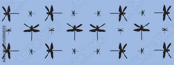 Fototapeta Dragonfly vector image on blue background for illustration or wallpaper.