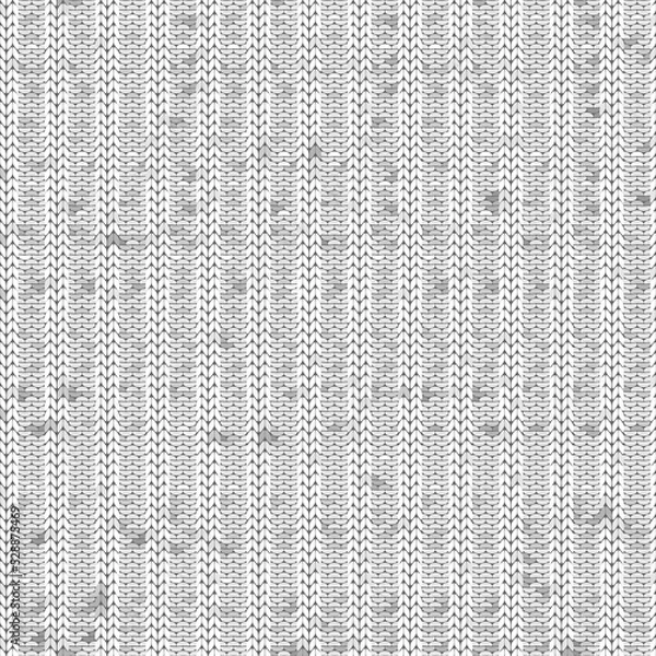 Obraz White knit texture of rib 2x2 seamless pattern. Vector illustration.