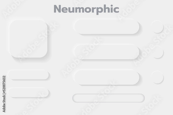 Obraz 3D Neumorphic Soft UI Design. 3D Bottons.