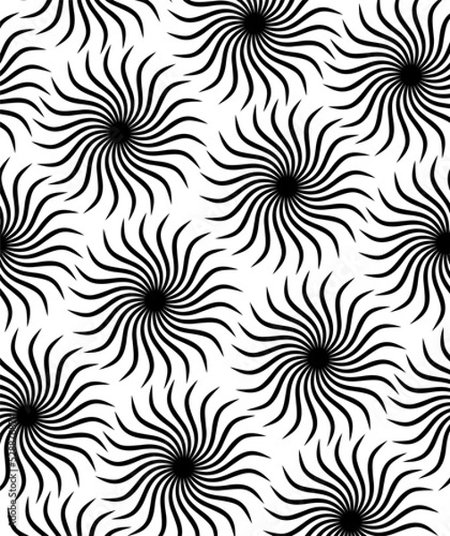 Fototapeta  black, flower, fabric, textile, wave, swirl, leaf round 